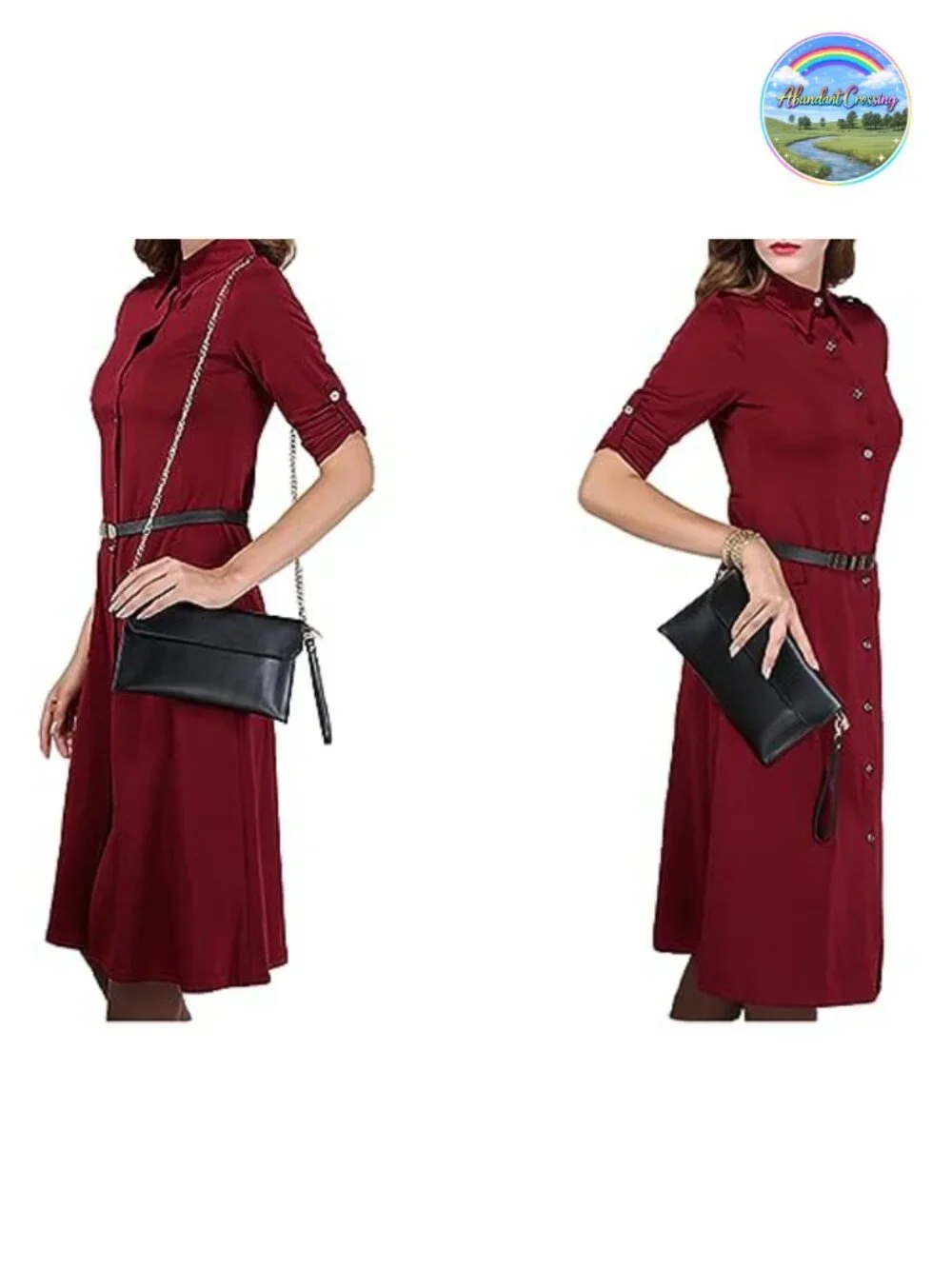 Women Leather Envelope Wristlet Clutch Evening Shoulder Bag Removable Chain